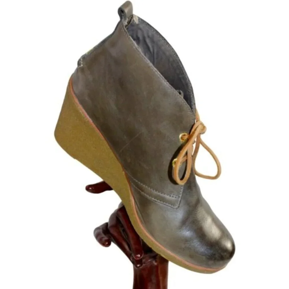 Sperry Top-Sider Gray Brundidge Stella Prow Wedge Ankle Boot, Size 9.5